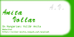 anita vollar business card
